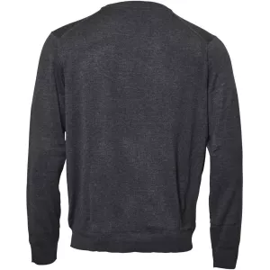 Pull col rond mélange de gris foncé coupe droite-4XL