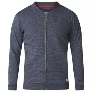 Cardigan zippé gris foncé rayé manches longues