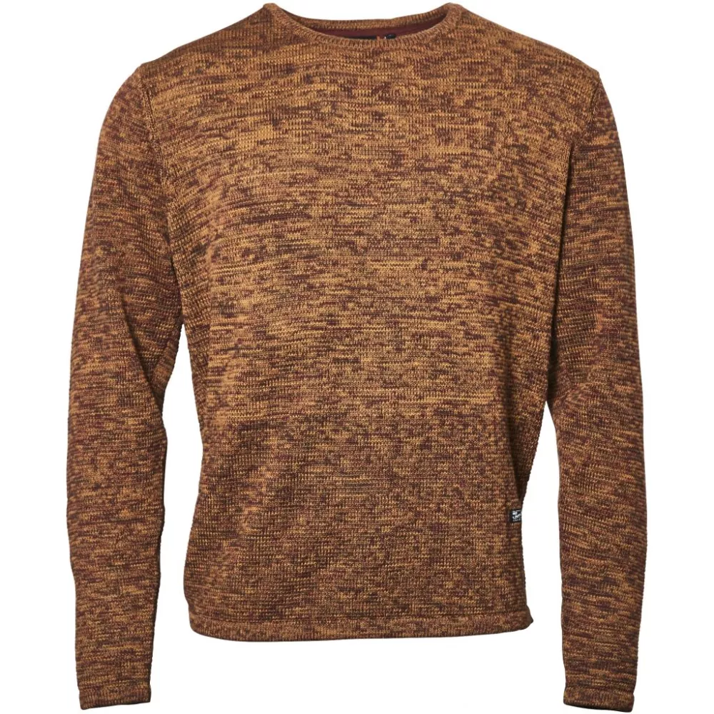 Pull tricot chiné Laiton col rond-5XL