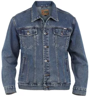 Veste en jean bleu denim coupe droite extensible-3XL