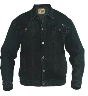 Veste en jean noir délavé coupe droite extensible-4XL