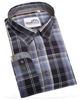 Chemise à carreaux noire