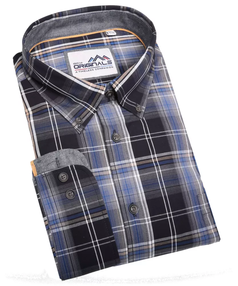 Chemise à carreaux noire-5XL