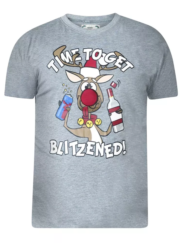 T-shirt Noël humoristique Duke gris chiné -5XL