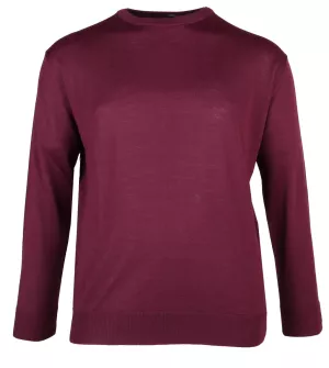 Pull bordeaux col rond Maxfort en laine mélangée-4XL