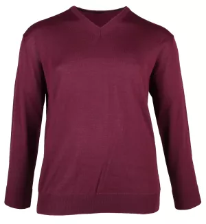 Pull V bordeaux de 3XL à 6XL