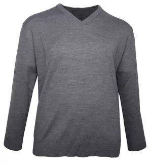 Pull V gris foncé de 3XL à 6XL