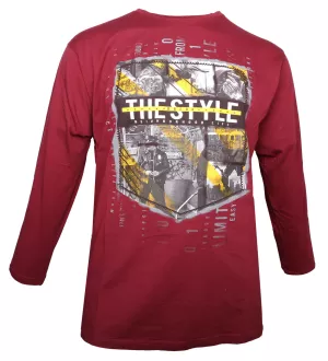 T-shirt manches longues bordeaux The Style