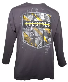 T-shirt manches longues gris anthracite The Style