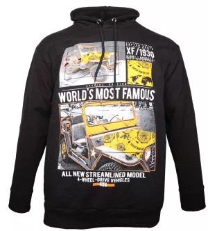 Sweat Maxfort à capuche noir imprimé vintage