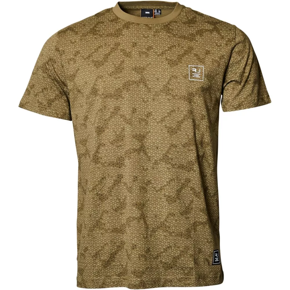 T-shirt imprimé Replika Jeans kaki col rond-5XL