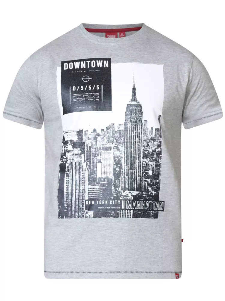 T-shirt Manhattan gris mélange-5XL