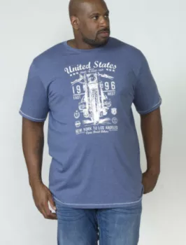T-shirt Duke Mélange de bleu moto USA 1996-5XL