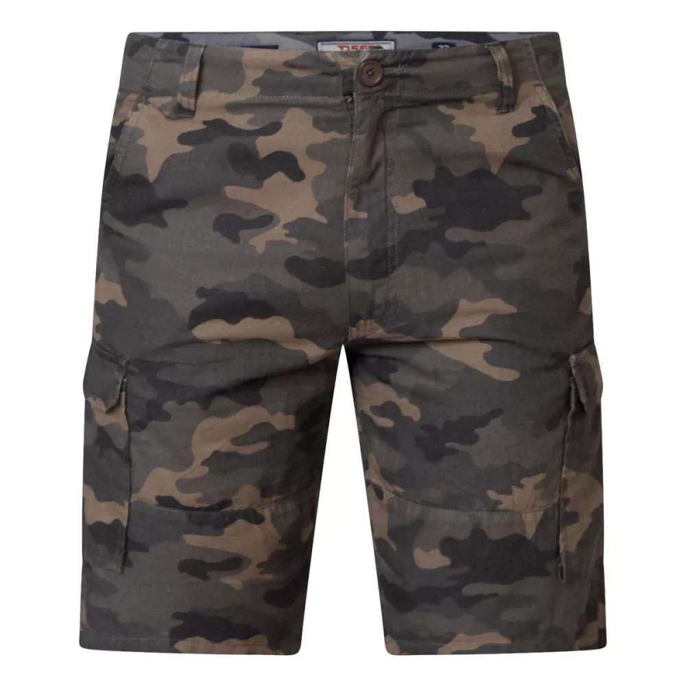 Short cargo camouflage taille avec poches à rabat-P42
