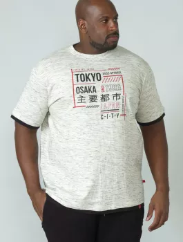 T-shirt Duke Mélange de gris clair Tokyo Osaka-2XL