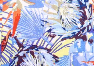 Chemise hawaïenne bleu à fleurs manches courtes-5XL