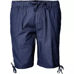 Short lin et coton bleu denim grande taille ajustable