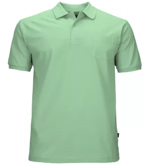 Polo piqué vert menthe avec pochette poitrine