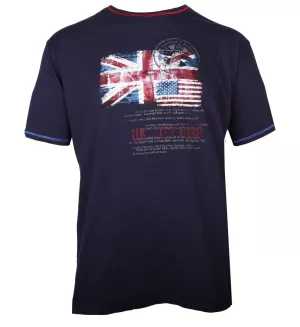 T-shirt imprimé UK Top drapeau bleu marine -5XL
