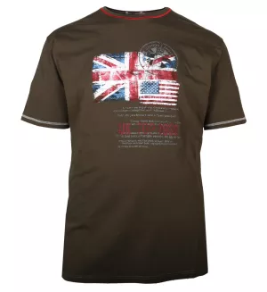 T-shirt imprimé UK Top drapeau vert olive 