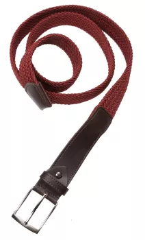 Ceinture tressée extensible bordeaux -C175