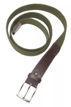 Ceinture tressée extensible vert olive 