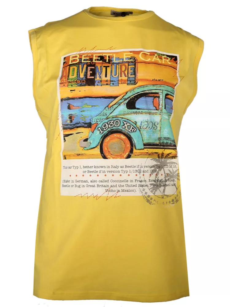 T-shirt sans manche Jaune Beetle Car-3XL