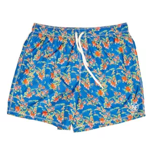 Short de bain bleu motif fleurs Maxfort