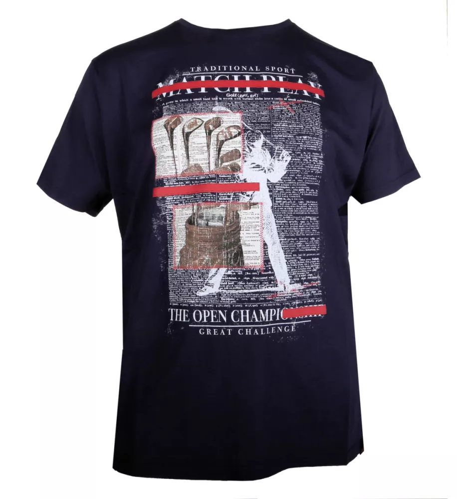 T-shirt golf bleu marine visuel rétro-6XL