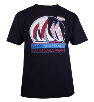 T-shirt nautique bleu marine South Sails 