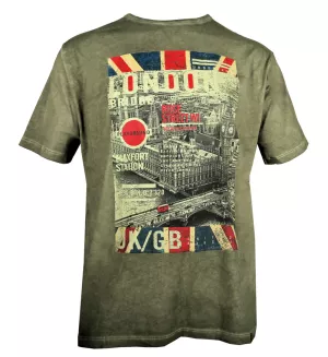 T-shirt London effet délavé Vert army 