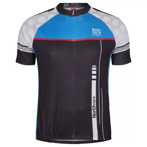 Tee-shirt vélo noir bleu blanc North sport cycliste