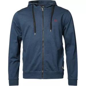 Sweat zippé à capuche bleu marine look casual