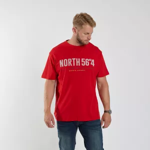 T-shirt North 56°4 rouge col rond casual -3XL