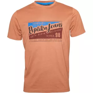 T-shirt Replika Jeans 98 cognac délavé grande taille