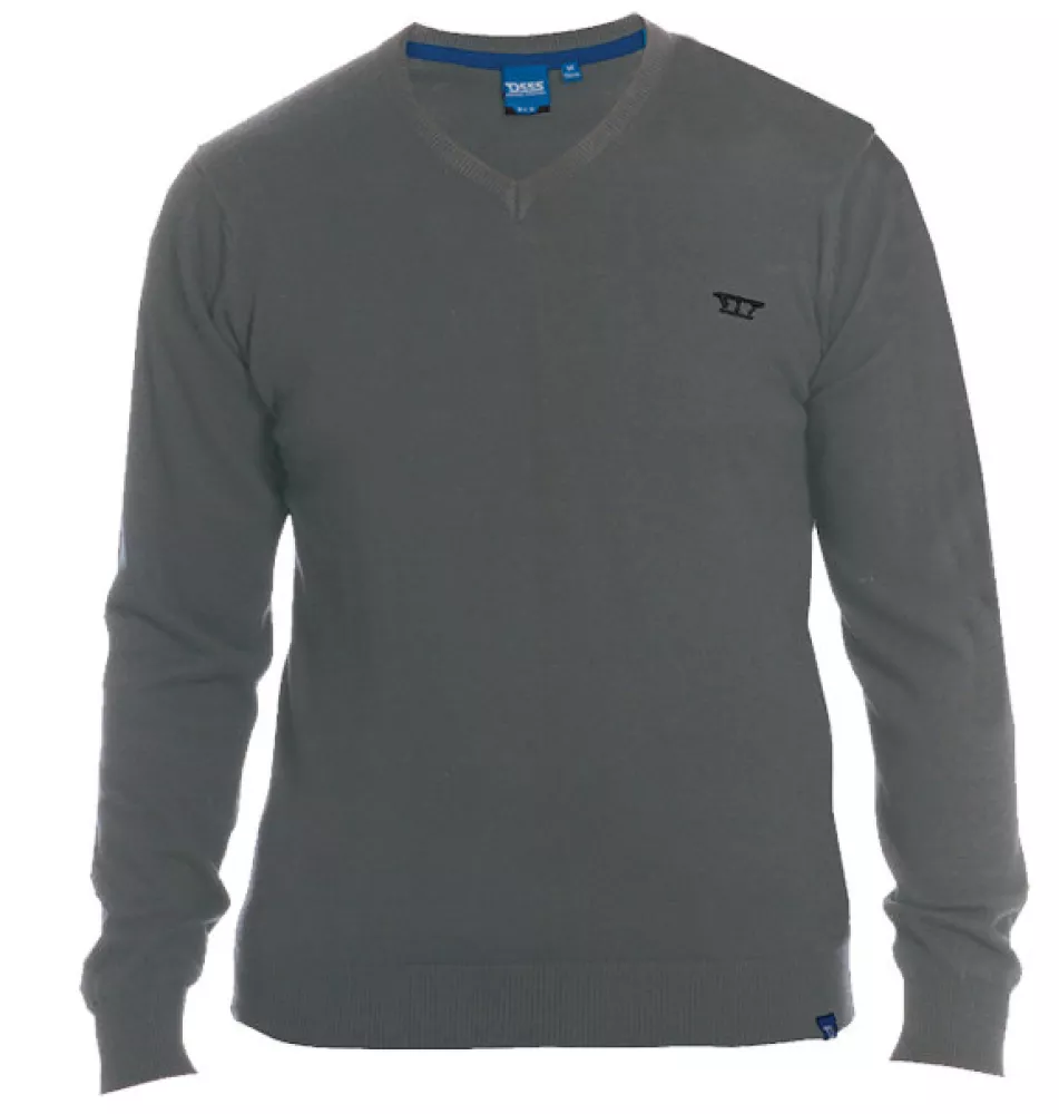 Pull col en V D555 gris Charcoal modèle MATLBY-2XL
