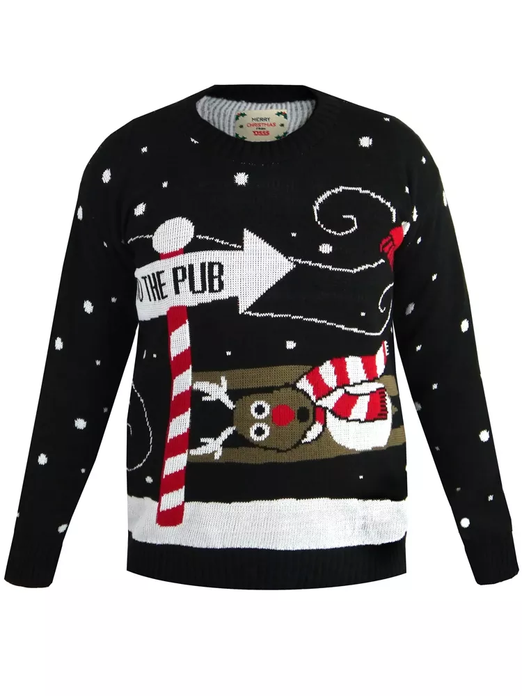 Pull Noël noir de 2XL à 5XL-2XL