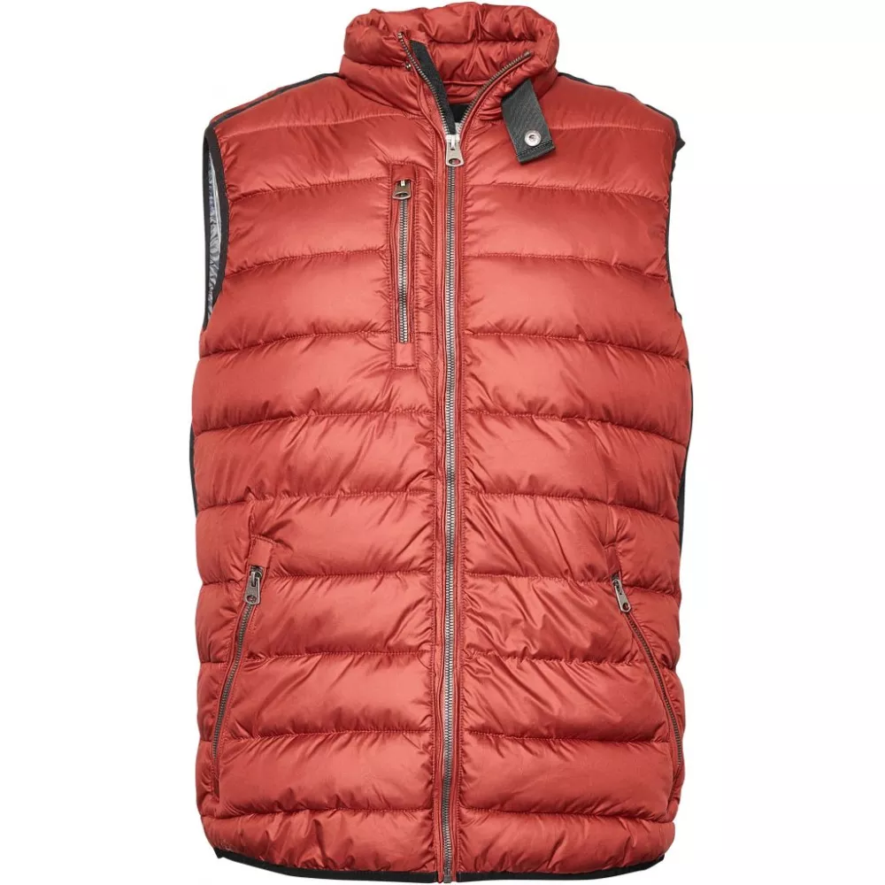 Doudoune sans manche rouge brique de 3XL à 6XL-3XL