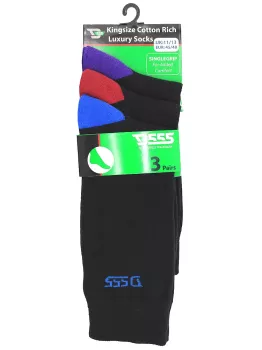 Chaussettes noire 3 paires contrastées-45-48