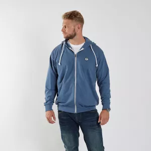 Sweat cardigan à capuche Mélange de bleu zippé-4XL