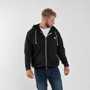 Sweat cardigan à capuche noir zippé-7XL