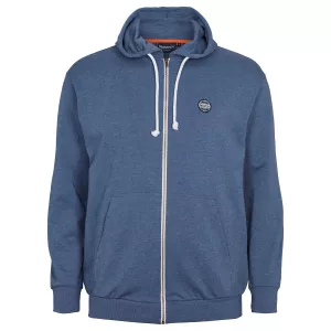 Sweat cardigan à capuche Mélange de bleu zippé