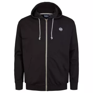 Sweat cardigan à capuche noir zippé