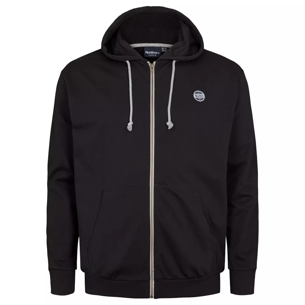 Sweat cardigan à capuche noir zippé-7XL