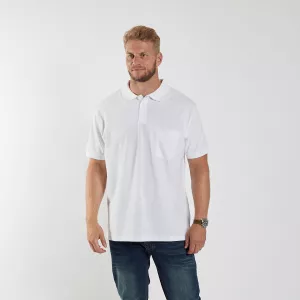 Polo piquet blanc avec poche-5XL