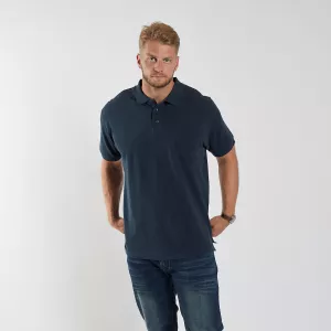 Polo piquet bleu marine avec poche-6XL