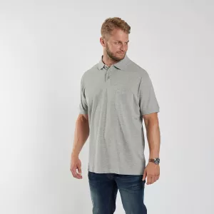 Polo piquet Mélange de gris clair avec poche-8XL