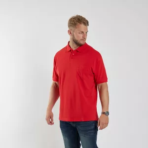 Polo piquet rouge avec poche-2XL
