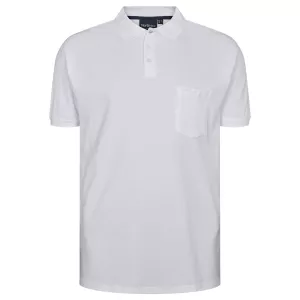 Polo piquet blanc avec poche