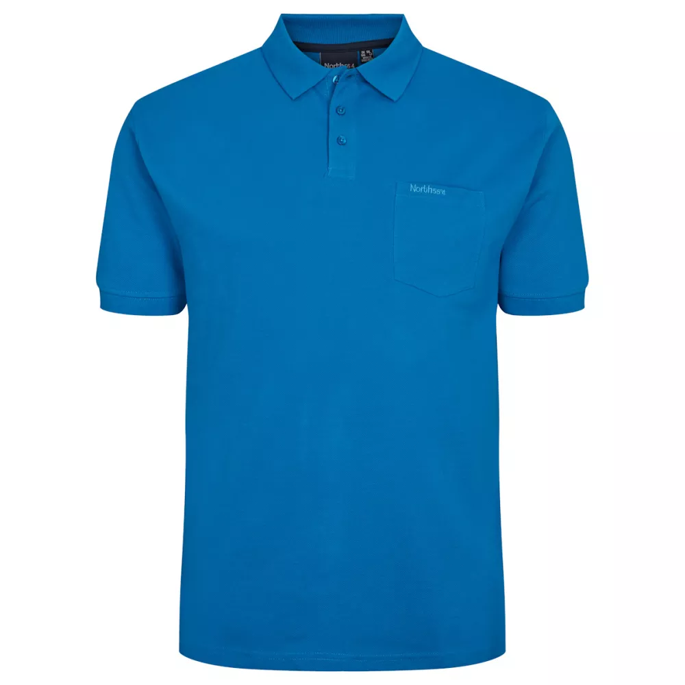 Polo piquet bleu cobalt avec poche-3XL
